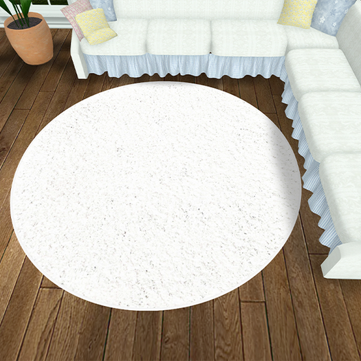 Round Shag Rug-Snow White