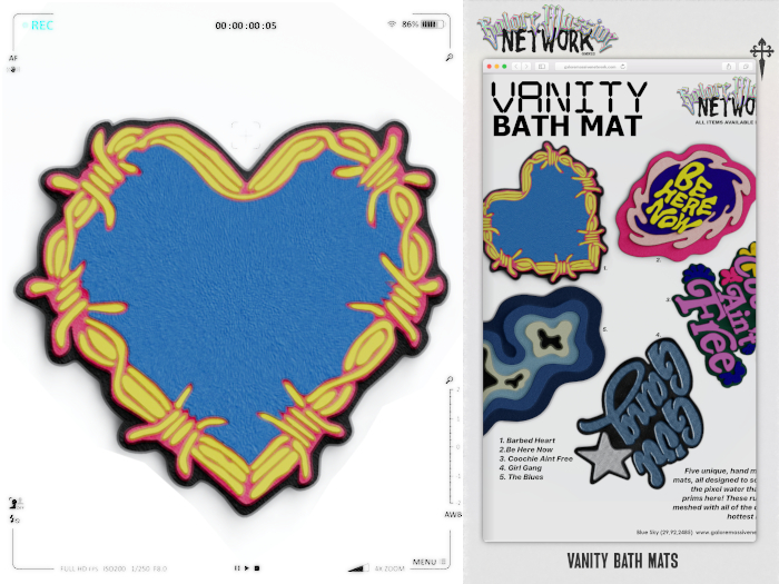 GMN. Vanity Bath Rug - Barbed Heart 