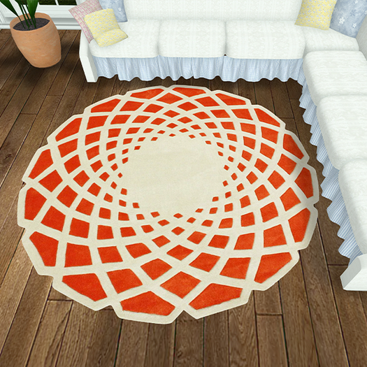 Orange Crystal Rug