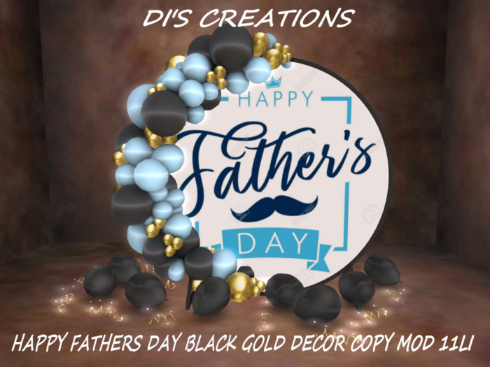 HAPPY FATHERS DAY BLACK GOLD DECOR