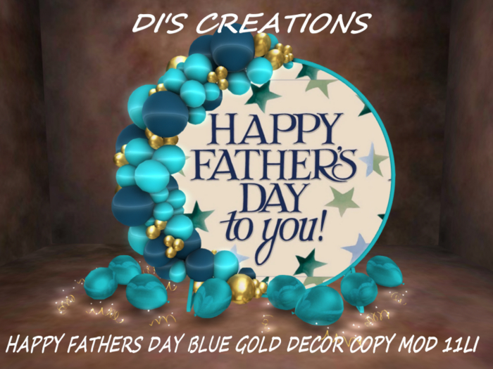 HAPPY FATHERS DAY BLUE GOLD DECOR