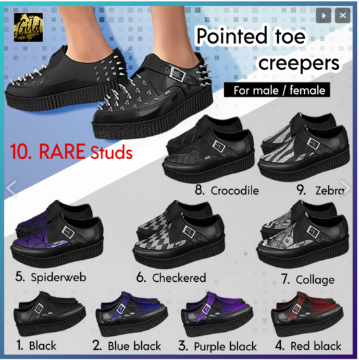 10 Gild Pointer Legacy (A) toe creepers studs RARE BOX