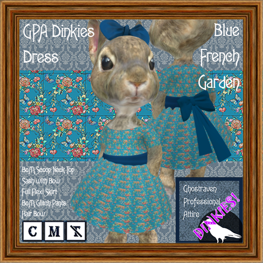 GPA Dinkies Dress BOM - Blue French Garden Print
