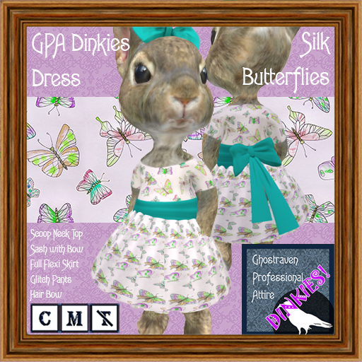 GPA Dinkies Dress BOM - Silk Butterflies Print