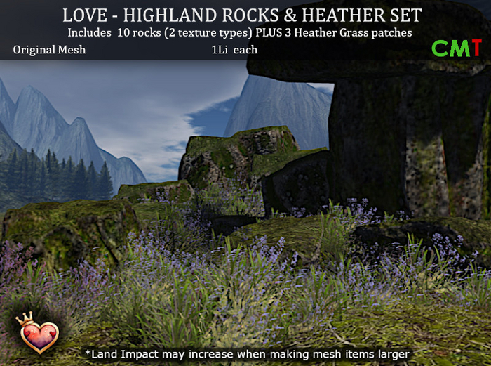 LOVE SUPERSTORE  HIGHLAND ROCKS & HEATHER SET