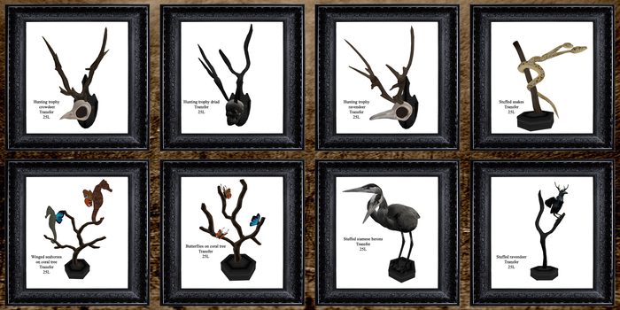 stuffed animals and hunting trophies save pack