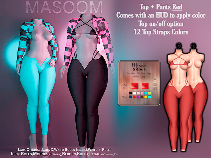 [[ Masoom ]] Iron Heart Top and Pants - Red