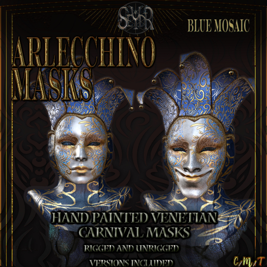 [Seydr] Arlecchino Mask: Blue Mosaic