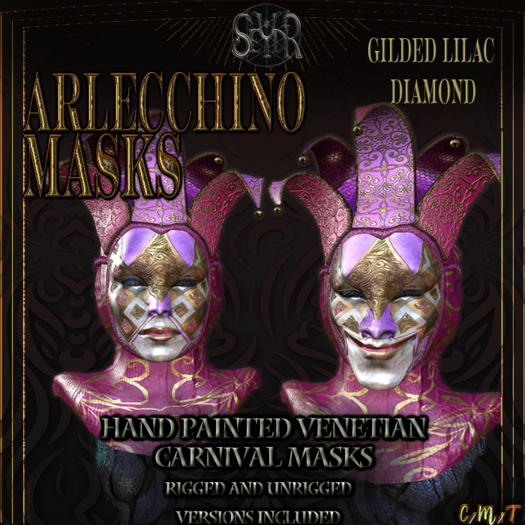 [Seydr] Arlecchino Mask: Gilded Lilac Diamond