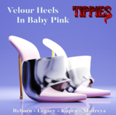 * TIPPIES. Velour Heels In Baby Pink.