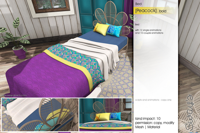 Sway's [Peacock] Bed . bold