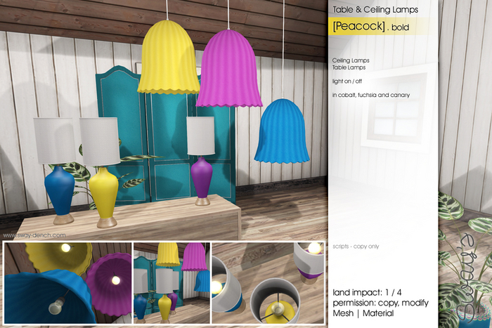 Sway's [Peacock] Table & Ceilling Lamps . bold