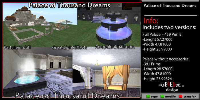 Palace of Thousand Dreams by Obceded DesiGn you can Watch  video on youtube !  [Total Promotion]