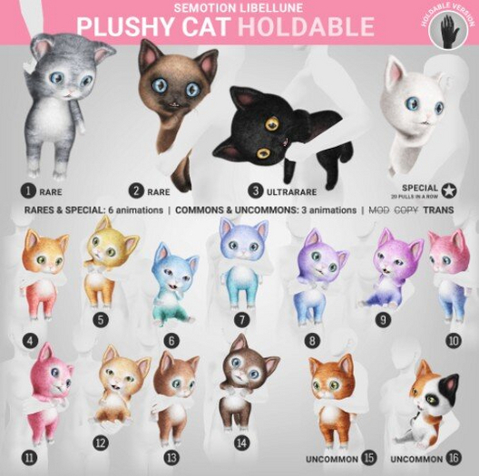 SEmotion Libellune Plushy Cat Holdable RARE 01