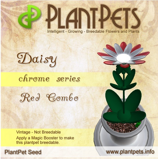 PlantPet Seed [Daisy *Chrome Red Combo*] Rare Vintage