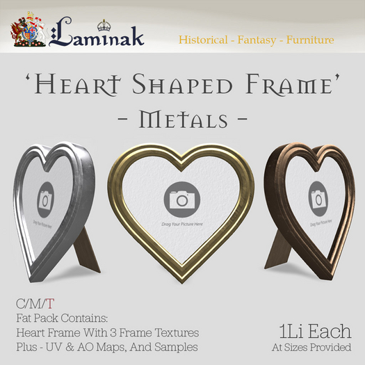 Laminak - Heart Shaped Picture Frames - Fatpack - Metals