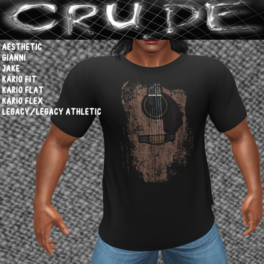 CRUDE - Acoustic Guitar Men's T-Shirt (MCT)  <Wear Me>
