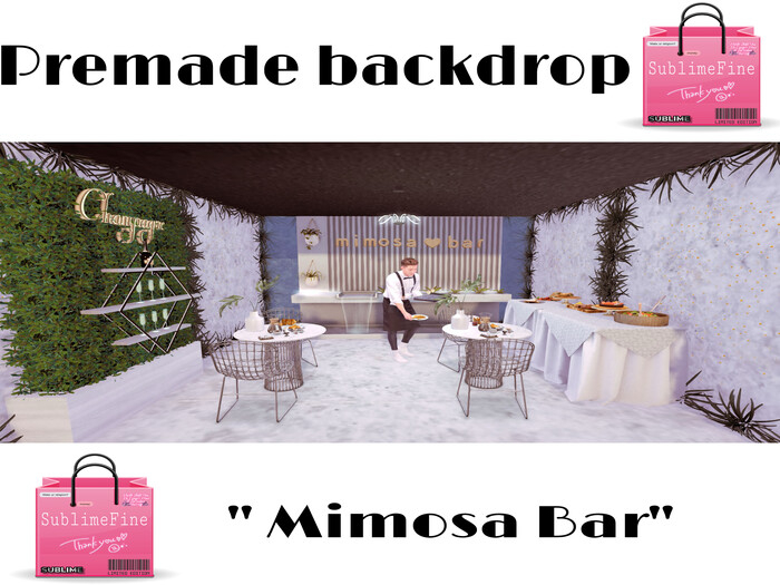 SF- Mimosa Bar premade backdrop