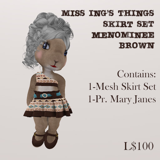 Miss Ing's Dinkie Skirt Set Menominee Brown