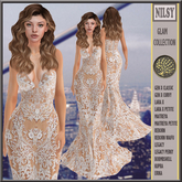 BROIDERED CHIFFON GOWN