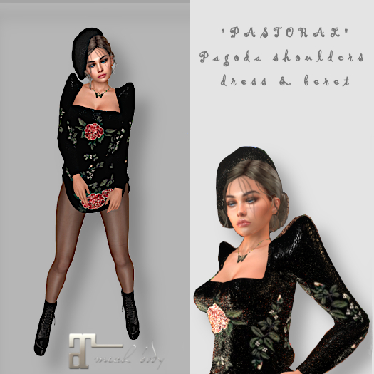 "PASTORAL" Pagoda shoulders dress