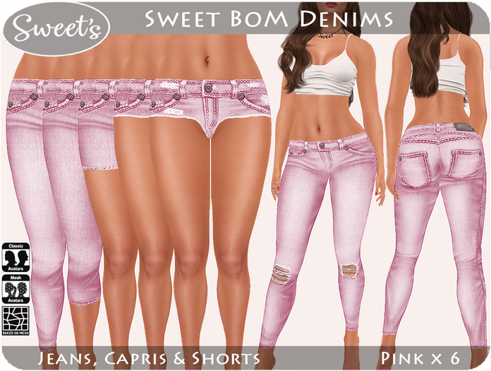 Sweet's Sweet BoM Denims - Jeans/Capris/Shorts Pink