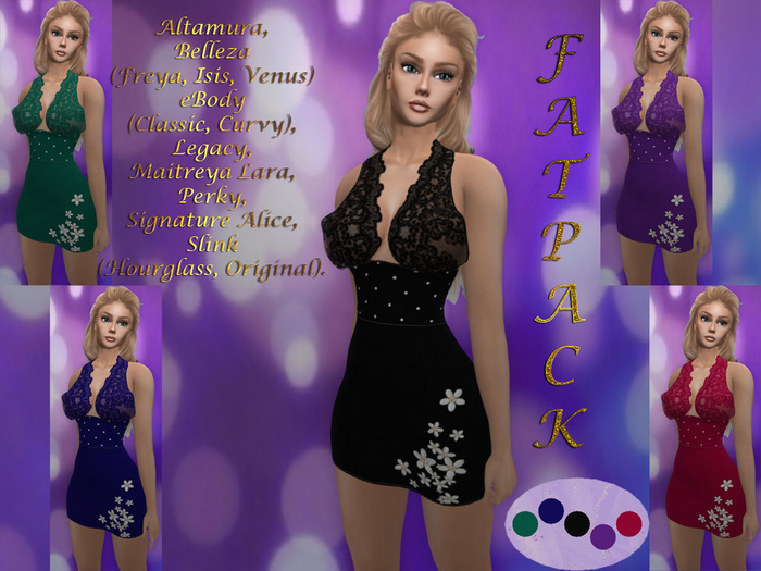 &ML& Fatpack Dress "Floral melody" with HUD (5 colors) ALLBODIES