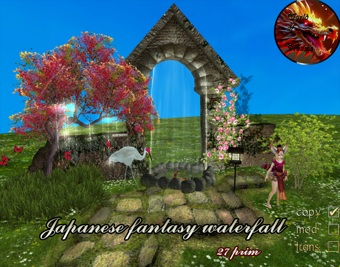 Japanese fantasy waterfall