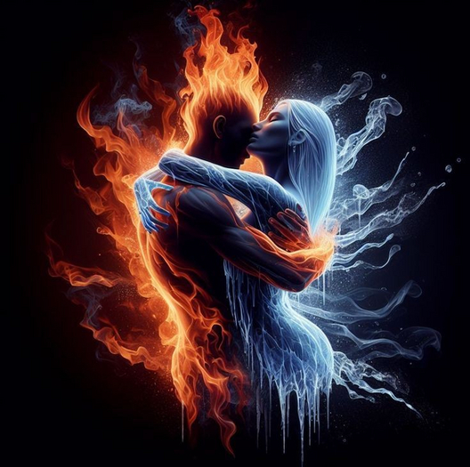 couple fire ice