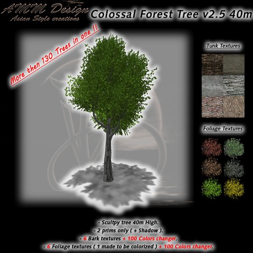 *AMM Design Landscaping / Plant  Colossal Forest Tree V2.5 Texture & Color Changer 40 m ( Copy )