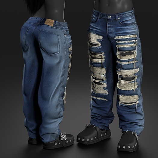 R8TERZ - Destroyed Set Blue Ripped Jeans