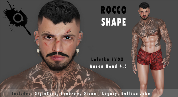 ATA Shapes - Rocco  Shape For Lelutka Aaron 4.0