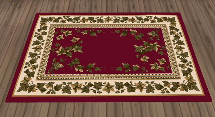 Royal Red Floral Vines Rug