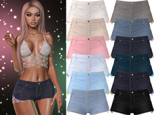 Esther Lace Denim Shorts [FATPACK] - Maitreya LaraX • PetiteX • Legacy • Reborn Clothing