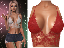 Esther Lace Tank Top [Ruby Red] - Maitreya LaraX • PetiteX • Legacy • Reborn Clothing