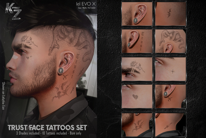 KARMAZZ Trust Face Tattoos - EVOX