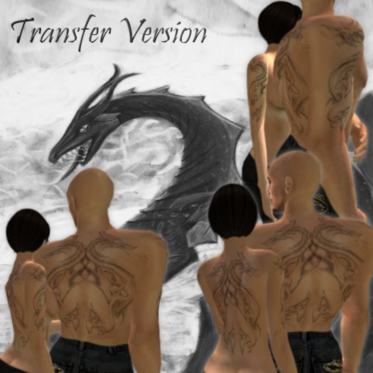 Back&Arms Celtic Dragon Tattoo (Transferable Version)