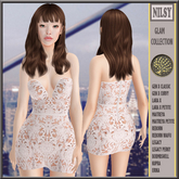 CHIFFON APPLIQUE DRESS