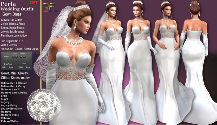 R.F. - Perla - Wedding white Outfit - **GOWN DRESS 