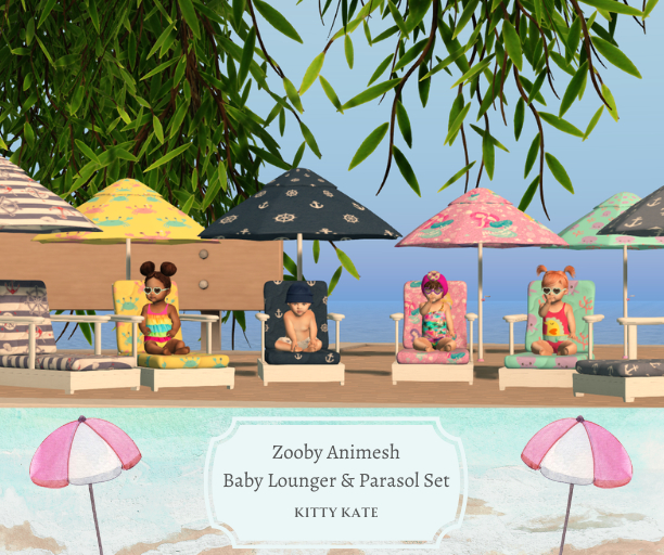 {KK} Zooby Baby Lounger & Parasol Set
