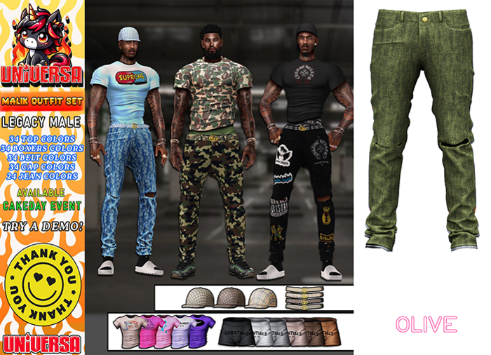 #UNIVERSA MEN - Malik Jeans - Olive - Legacy Male - Legacy Athletic