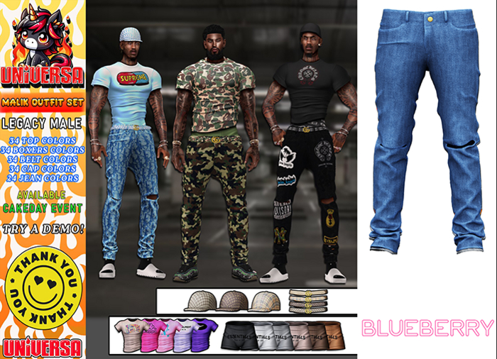 #UNIVERSA MEN - Malik Jeans - Blueberry - Legacy Male - Legacy Athletic