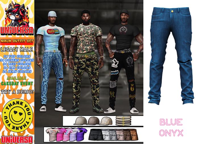 #UNIVERSA MEN - Malik Jeans - Blue Oynx - Legacy Male - Legacy Athletic