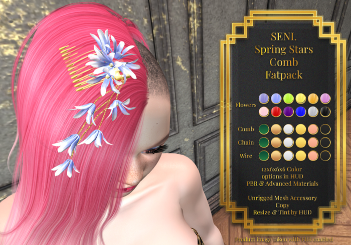 SENI. Spring Stars - Hair Comb - Fatpack Bag