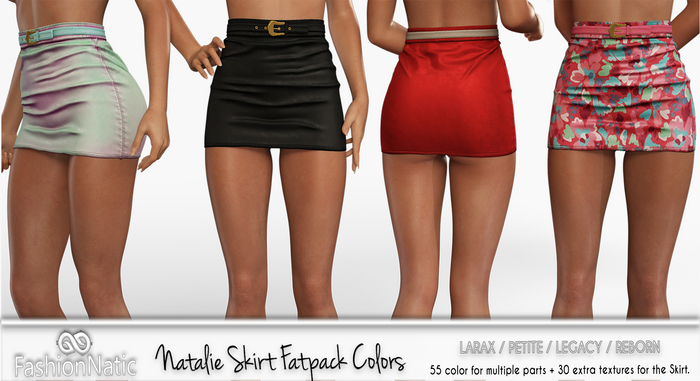 Skirt Natalie Fatpack Colors - LaraX, PetiteX, Legacy, Reborn - FashionNatic