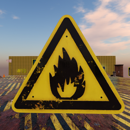 Warning sign fire PBR