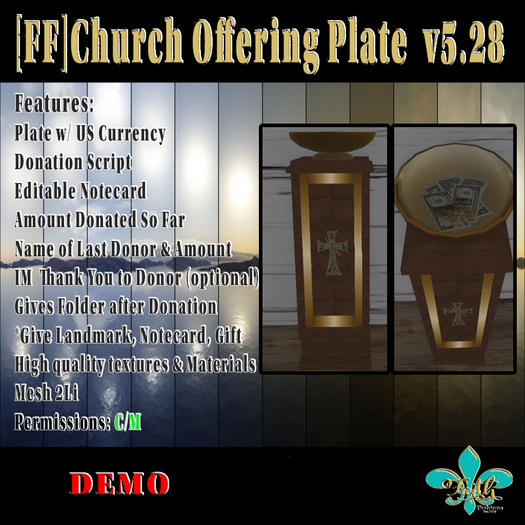 [FF]Church Offering Plate v5.28 DEMO - Delivery HUD ADD/OPEN