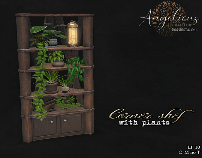 .AngelicUs. Corner shelf with plants  