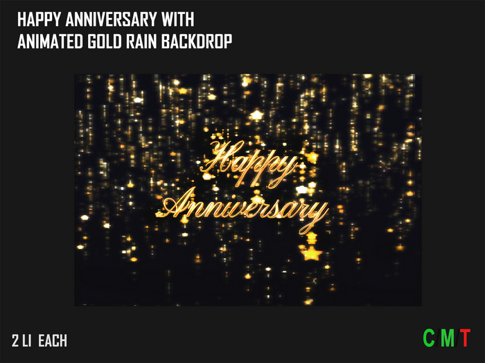 Chibby - Happy Anniversary with Animated Gold Rain Backdrop (Add Me)