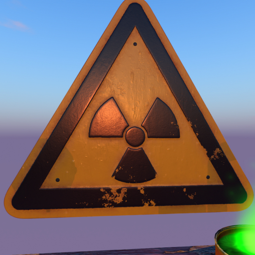 Warning sign radioactive PBR